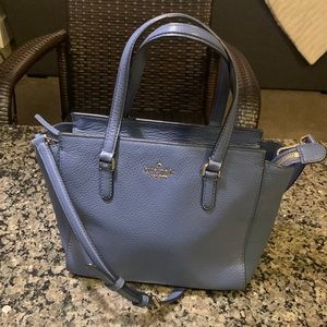 Kate ♠️ Spade Jackson Soft Leather Light Steel Blue colored crossbody handbag.